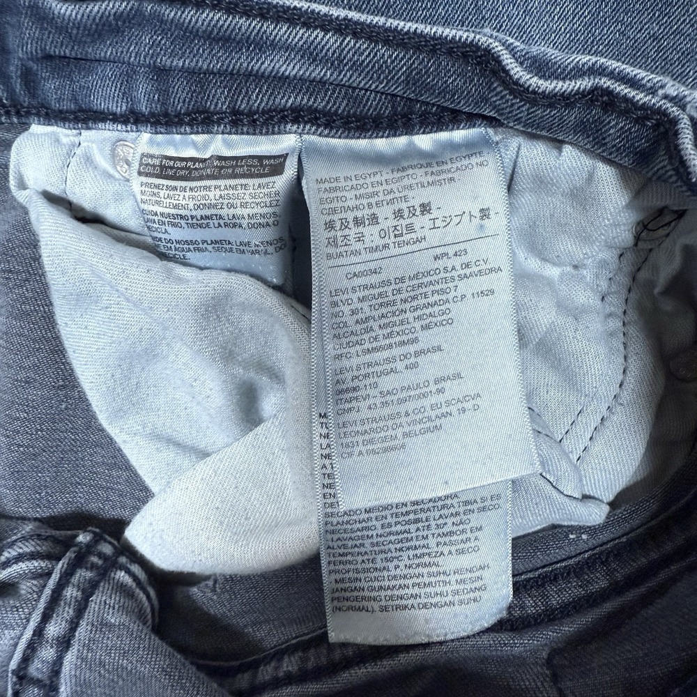 Levis 511 Jeans Mens 34x30 Black Gray Slim Straight Stretch Denim Mid Rise Pants - Picture 6 of 11